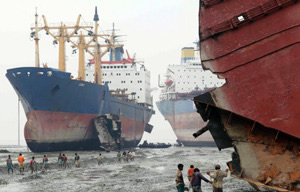 Alang ship breaking yard